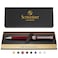 Scriveiner Deep Crimson Ballpoint Pen Stunning Red Lacquer Luxury Pen Chrome Finish Schmidt Black Refill Best Ball Pen Gift Set for Men Women Professional Executive Office Nice Designer Pen