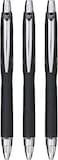 Uni-Ball uniball SXN210 Jetstream RT Rollerball Pens Black Smudge Resistant and Tamper Free Ink 10mm Ball Rubberized Grip Package of 3