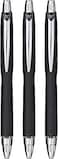 Uni-Ball uniball SXN210 Jetstream RT Rollerball Pens Black Smudge Resistant and Tamper Free Ink 10mm Ball Rubberized Grip Package of 3