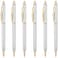 Unibene Slim Metallic Retractable Ballpoint Pens Carved Chrome Gold Nice Gift for Business Office Students Teachers Wedding Christmas Medium Point1 mm 6 PackBlack ink