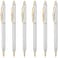 Unibene Slim Metallic Retractable Ballpoint Pens Carved Chrome Gold Nice Gift for Business Office Students Teachers Wedding Christmas Medium Point1 mm 6 PackBlack ink