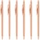 Unibene Slim Metallic Retractable Ballpoint Pens Rose Gold Nice Gift for Wedding Business Office Students Teachers Christmas Medium Point1 mm 6 PackBlack ink