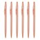 Wikult 6 Pieces Rose Gold Slim Metal Ballpoint Pen 1mm Medium Point Black Ink Smooth Writing for Business Office Teacher Student Wedding Guest