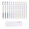 ZEESOON Xeno Slim Ball Point Pens 038mm Pack of 12 9 Color Mix Simple Pencil Pouch Additional