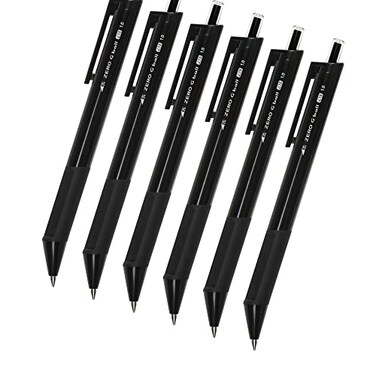 Zero G ball Standard Ballpoint Pen Set for OfficeWork and School Pack of 6 10mm Black Ink Ballpoint Pen Retractable No Smudge Smooth Writing Suitable for both RightLeft Handed