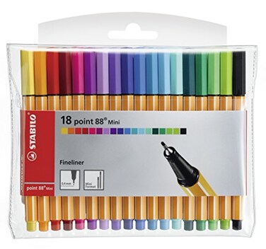 STABILO point 88 Mini Fineliner Pack of 18 Assorted colors