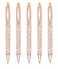 Gullor 5PCS Ballpoint Pens Glitter Click Ball Pens Black Ink Medium Point 1mm for Office Supplies Gift Wedding Birthday Gold