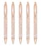 Gullor 5PCS Ballpoint Pens Glitter Click Ball Pens Black Ink Medium Point 1mm for Office Supplies Gift Wedding Birthday Gold