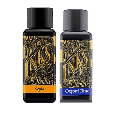 Diamine Fountain Pen Ink 30ml 2 x Bottles Sepia Oxford Blue