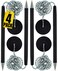 1InTheOffice Pen with Chain Counter Security Pen Adhesive Round Pad Black 4 Pack