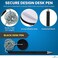 1InTheOffice Pen with Chain Counter Security Pen Adhesive Round Pad Black 6 Pack