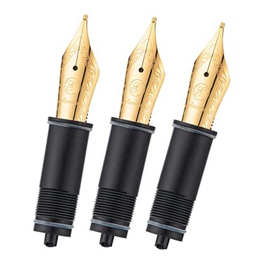 Asvine 3 PCS Fountain Pen Replaced Nibs 6 Gold Plated EF Nib V169 P20 P30 and V126