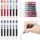 Clabby 12 Pieces Disposable Fountain Pens QuickDrying Ink Pen SmoothWriting Multicolor Art Supplies for Sketching Journaling Calligraphy and Doodling Mixed Colors