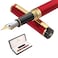 Dryden Designs Fountain Pen Medium Nib Premium Box 6 Ink Cartridges Included Royal Red