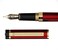 Dryden Designs Fountain Pen Medium Nib Premium Box 6 Ink Cartridges Included Royal Red
