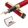 Dryden Designs Fountain Pen Medium Nib Premium Box 6 Ink Cartridges Included Royal Red