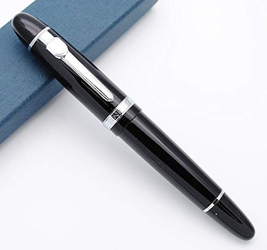 czxwyst JINHAO 159 Fountain Pen M Nib Black with Silvery Clip