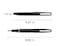 Wikult Jinhao 80 Black Fiber Brushed Fountain Pen Iridium Fine Nib with Ink Converter Classic Design Smooth Writing Pen Silver Clip