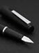 Wikult Jinhao 80 Black Fiber Brushed Fountain Pen Iridium Fine Nib with Ink Converter Classic Design Smooth Writing Pen Silver Clip