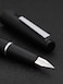 Wikult Jinhao 80 Black Fiber Brushed Fountain Pen Iridium Fine Nib with Ink Converter Classic Design Smooth Writing Pen Silver Clip