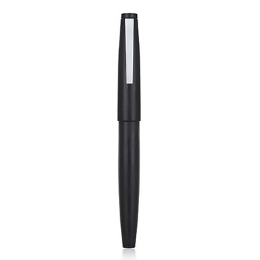 Wikult Jinhao 80 Black Fiber Brushed Fountain Pen Iridium Fine Nib with Ink Converter Classic Design Smooth Writing Pen Silver Clip