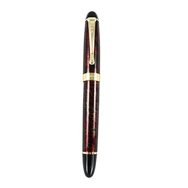 Jinhao Fountain Pen Golden Clip Medium Nib X450 With Case Luxury Red Golden