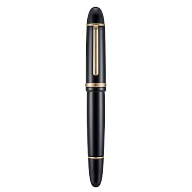 Wikult Jinhao X159 Black Acrylic Fountain Pen Size 8 Medium Nib Gold Trim Classic Design Smooth Writing Pen with Converter