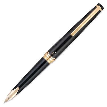 PILOT E95s Fountain Pen Black Barrel with Gold Accents Medium Nib Blue Ink 60838