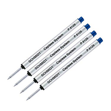 Schmidt 4 Pack P8126 Short Version at 388 Capless Rollerball Refill Blue