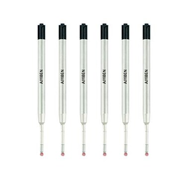 AIYIBEN 39 ballpoint pen refill replaced stylus and ballpoint pen metal refill smooth writing ballpoint pen refill black 6 Pack