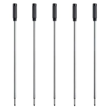 DUNBONG DunBong Black Ink Refill Pack of 5 Replaceable Ballpoint Pen Refills Medium Point Metal Refill Black