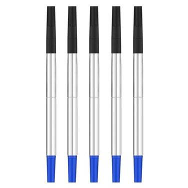 DUNBONG DunBong Quink Ink Rollerball Compatible with Parker Rollerball Pens 05mm Fine Point Blue Ink Refill Pack of 5 Replaceable Gel Ink Pen Refills Smooth Writing Blue05mm