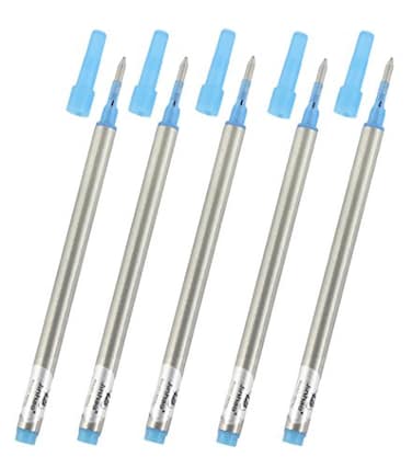 Gullor Spiral Refills Screw Refills Fit Jinhao Rollerball Pen Blue Ink 07mm Set of 10 PCS
