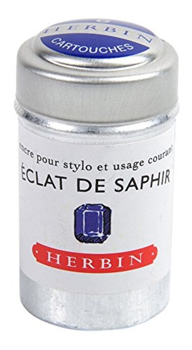 Herbin Writing Ink Cartridges clat de Saphir Pot of 6