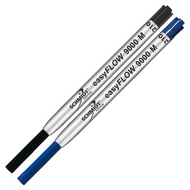 Lanier Pens Imprinted Schmidt easyFLOW9000 Ballpoint Refill Black Blue Ink Medium Tip 10mm Pack of 2