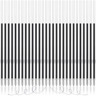JANYUN 100 Pieces Ink Pen Refills 07mm Ballpoint 107mm Blue Black Ink Smooth Writing for Journal Office School
