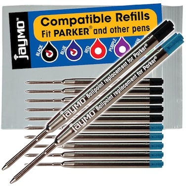 Cottage Mills Jaymo Replacement for Parker 19503691950371 and Bastion Measures 3875 in 98 mm Long G2 Ballpoint Pen Refill 6 Black 6 Blue