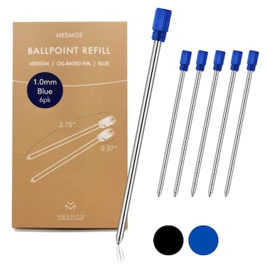 MESMOS Ballpoint Pen Refills 275inch 7cm Pen Refills 10mm Medium TipPen Replacement Cartridges Twist Pens and Crystal Ball Point Pens fits The Mesmos Glorious Pen Set Blue Ink