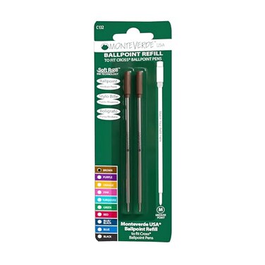 Monteverde USA Soft Ballpoint Refills to Fit Cross Pens Medium Point Brown Ink 2Pack Smooth and Unique Ink Performance