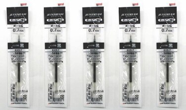 Uni-Ball UniBall Jetstream Fine Point Roller Ball Pens Refills for Standard Pen Type 07mm Black Ink Total 10Refills Set