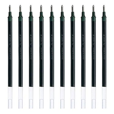 uni Uniball UMR10 Refills for Gel Ink Ballpoint Pen 10mm Black Ink Value Set of 10