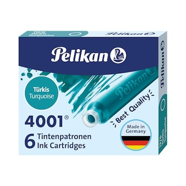 Pelikan Fountain Pen Cartridge 4001 Turquoise Blue Tp6