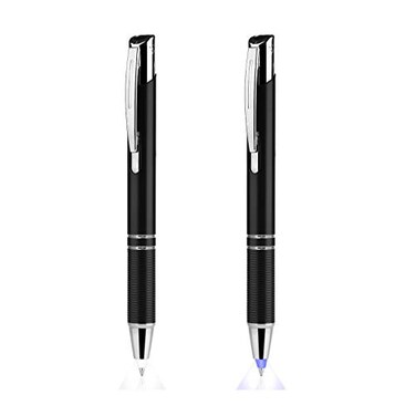 Penyeah Pen with Light Flashlight LED Lighted Tip Pens for Writing in The Dark 2pack Cool Retirement Gifts for Mom Dad Coworker Teacher Nurses Extra BatteriesRefills Included WhiteBlue