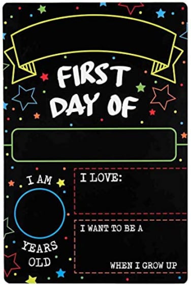 GSM Brands First Day Last Day of School Double Sided Sign Dry Erase Board for Liquid Chalk Markers 12 x 79