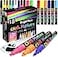 ArtShip Design 18 Neon Chalk Markers Double Pack of Fine and Medium Tip Liquid Chalk Pens Wet Erasable for Menu Boards Glass Windows Whiteboards Classrooms Mirrors Plastic