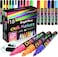 ArtShip Design 18 Neon Chalk Markers Double Pack of Fine and Medium Tip Liquid Chalk Pens Wet Erasable for Menu Boards Glass Windows Whiteboards Classrooms Mirrors Plastic