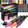 ArtShip Design 18 Neon Chalk Markers Double Pack of Fine and Medium Tip Liquid Chalk Pens Wet Erasable for Menu Boards Glass Windows Whiteboards Classrooms Mirrors Plastic