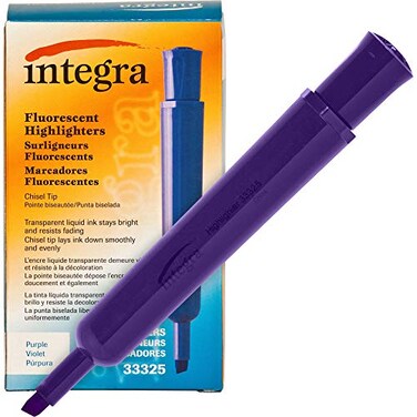 Integra Desk Highlighter Chisel Tip Fluorescent Purple ITA33325