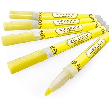 Zebra-Kirarich Zebra Kirarich Glitter Ink Highlighters Chisel Tip Yellow Pack of 5
