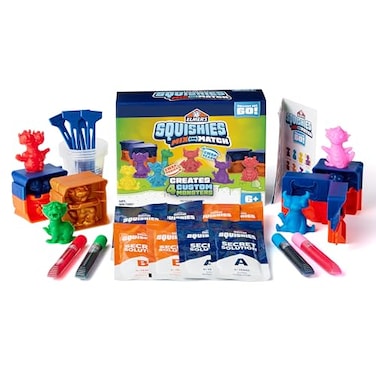 Elmer's Elmers Squishies Mix and Match Kids DIY Activity Squishy Toys Kit Creates 4 Mix and Match Characters 24 Piece Set Slime Fun Arts Crafts Creative Gift for Ages 6